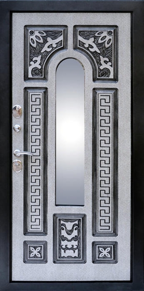 Дверь с ковкой и стеклом KS-050